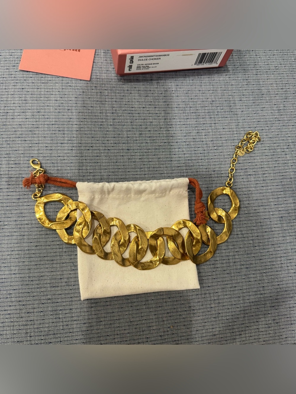 CULT GAIA DULCE CHOKER NECKLACE IN ANTIQUE BRASS NEW IN BOX - Picture 4 of 9